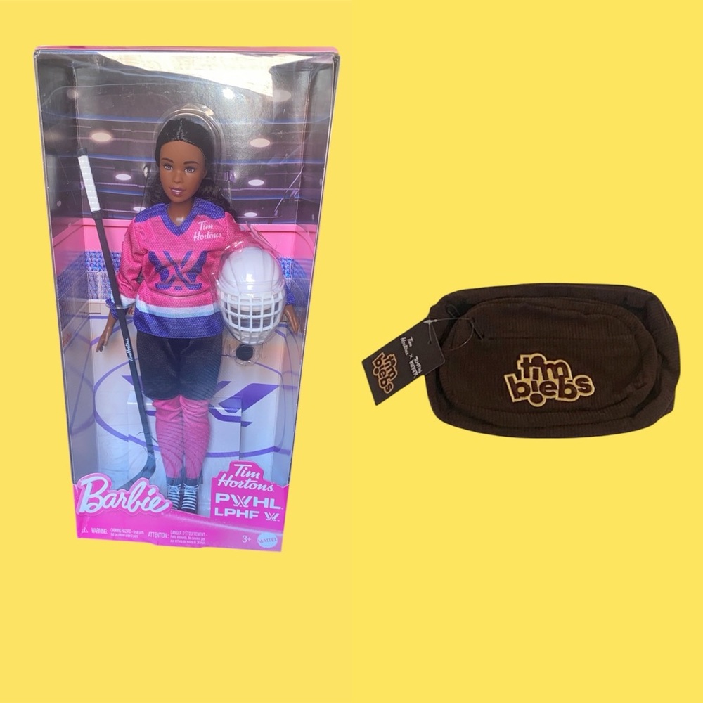 Tim Hortons Pink Barbie (2025 Release) + TimBiebs Brown Fanny Pack! BNWT
